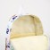 School backpack on lightning from textiles, external pocket, white/blue color