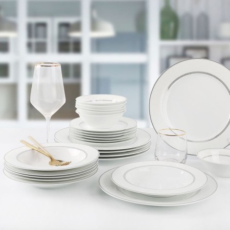 Arya Home Elegant Gisella dishes, 24 objects, white color