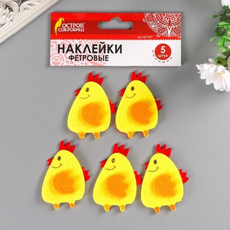 Stickers from the felt "chickens" (set of 5 pcs).-3