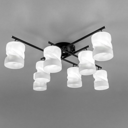 Ceiling chandelier Citilux "NILS" CL132185, 8x60W, E27, Black Color Black-9