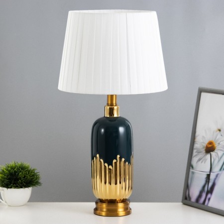 Maestro table lamp E27 40W blue-gold 28x28x53 cm Risalux