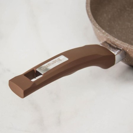Granite Brown pan, d = 22 cm, plastic handle, anti -stick coating, brown color-3