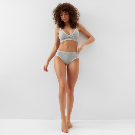 Female set (top, panties) Gray color, size 46-48-1