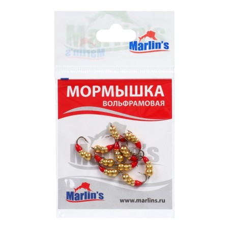 Mormyshka Wolfram Marlin’s Murash No. 3, 4 mm, 1 g, color gold, 10 pcs.-1