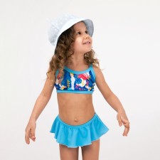 Separate swimsuit, blue/flamingos color, height 110 cm