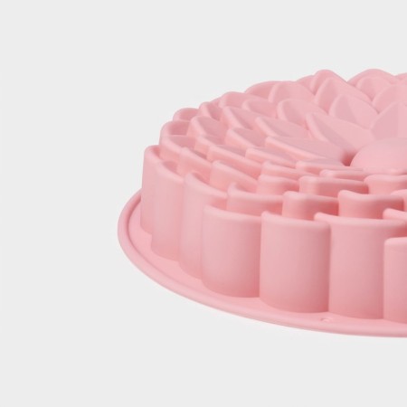 Baking uniform of the “chrysanthemum”, silicone, d = 22 cm, pink color-4