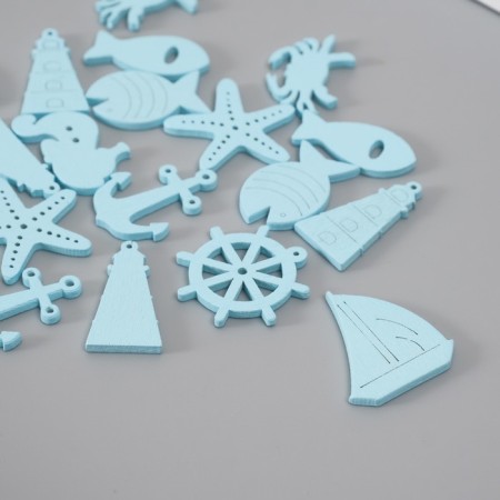 Decor for creativity tree "Sea surf" set of 20 pcs blue 2.5x2.9 cm-1