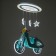 Motocycle chandelier LED 54W 4000k Blue 57x23x68 cm Bayerlux