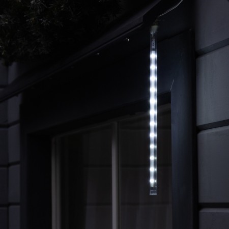 Garland "icicles" melting 0.3 m, IP44, transparent thread, 18 LED, white glow, overflows, 220 V