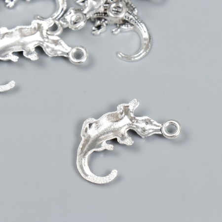 Decor for creativity Metal "Crocodile" silver 2.7x1.7 cm-1