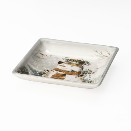 Serving shares "Christmas snowman", 15 × 15 cm, white color-1