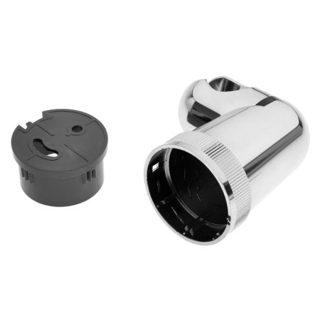 Holder for shower watering can Zein Z71, rotary, rounded shape, plastic, chrome-10