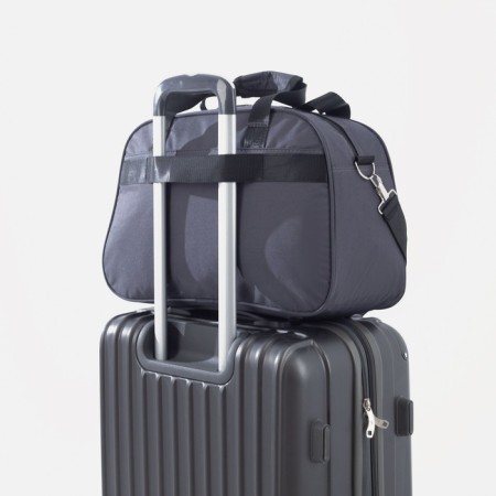 Road bag with lightning, 2 external pockets, a suitcase holder, a long belt, color gray color-3