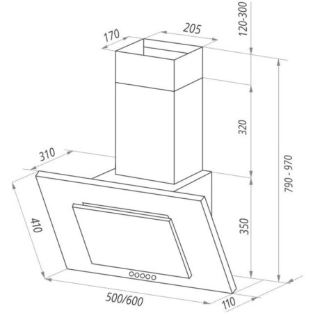 Excellency Maunfeld Tower C 50, inclined, 650 m3/h, 3 speeds, 50 cm, white-8