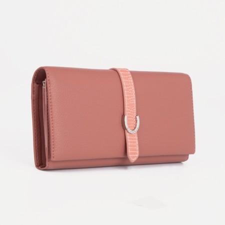 Women's wallet on magnets, pink color