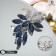 Brooch "drops" bunch, white-blue color in silver