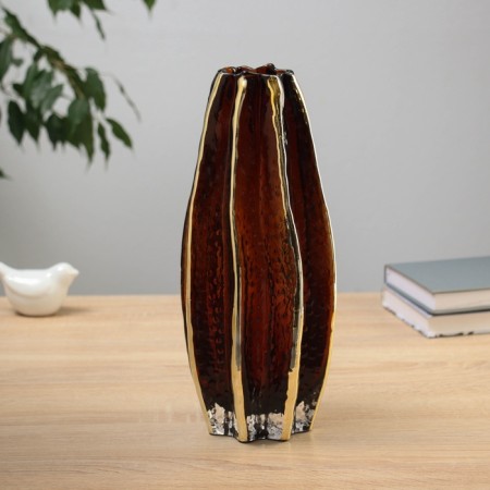 VAZA Glass "Mariel" D-6 cm, h-29.5x13.5 cm, brown