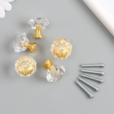 Pen for the casket Metal "Crystal Transparent" gold 2.6x2.6x2.4 cm-3