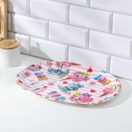 Plastic tray "Sweets", 38 × 28 × 2.5 cm, color mix-13