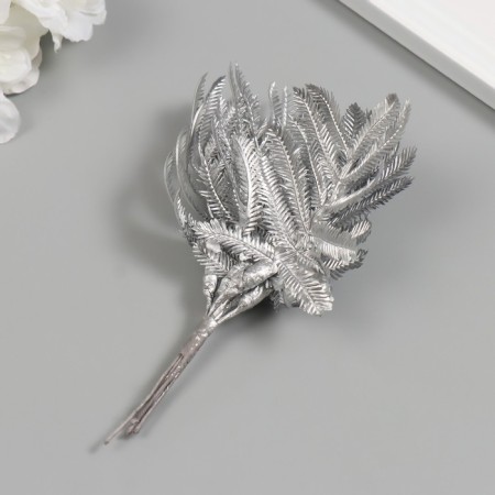 Artificial plant for creativity "Fern" 1 bouquet = 6 branches silver 13.5 cm-1