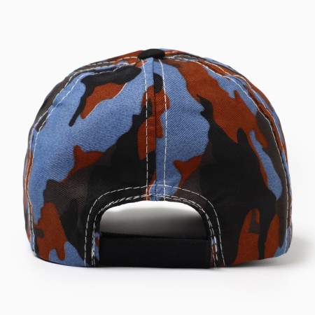 Baby Minaku cap "Camouflage" Brown-blue color, size 44-46-2