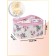 Cosmetic bag with a zipper, with a mirror, beige color/pink