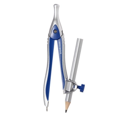 Metallic circuit Erichkrause "Classic", 125mm, with a pencil, pencil case, blue-2