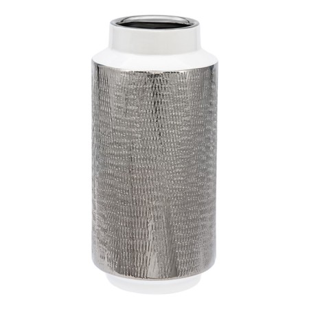 Decorative vase "Contrast", 14 × 14 × 30 cm, white color with silver-3
