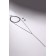 Set 2 objects: earrings, chocker "ice" 4 rows, white color in gray metal, 44.5 cm