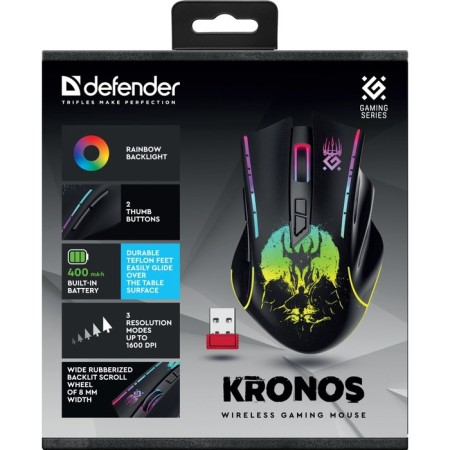 Mouse Defender GM-695, wireless, optical, 1600 dpi, 400 mAC USB, black-4
