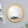 Circle mirror, wall, gold baguette, 50x50 cm