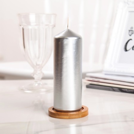 Candle "Column", silver, 5.5 × 15cm-2