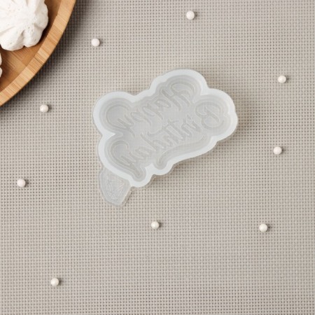 Silicone Mold "Happy Birthday", the color is transparent-1