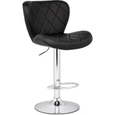 Barrier stool Porch metal/eco -leather, chrome/black 47x53x89 cm