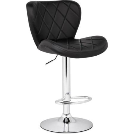 Barrier stool Porch metal/eco -leather, chrome/black 47x53x89 cm