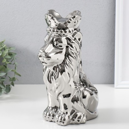 Souvenir Ceramics "Leo in the Crown" silver 17x12x26 cm-2