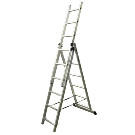 Enkor 69683 staircase, three -section, aluminum, 9 steps