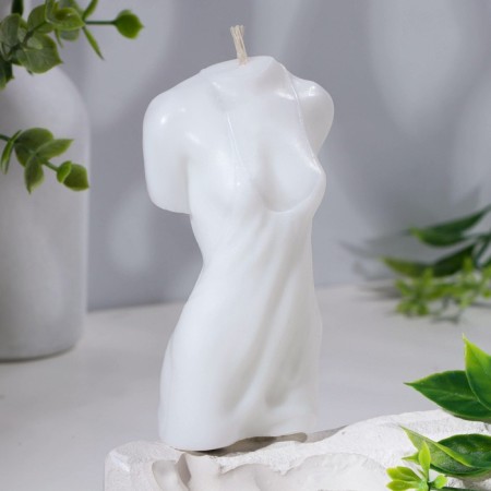 Figure candle "Women's silhouette" in shirt, 5.5x3.5x10.5 cm, white