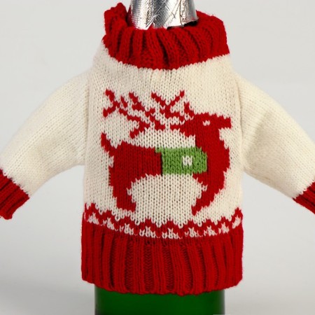 New Year! Clothing for a bottle "Sweater with a deer"-3