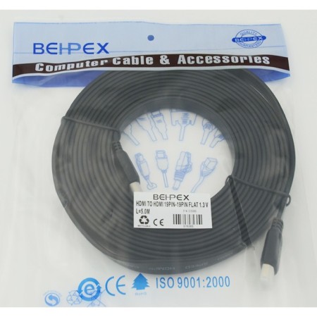 Кабель аудио-видео FLAT HDMI (m)/HDMI (m) 5м.-1