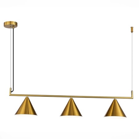Suspension lamp ST LUCE. SL1007.203.03. Dizzie. 3x40 watts, E27, 110x20x25 cm, brass color-2