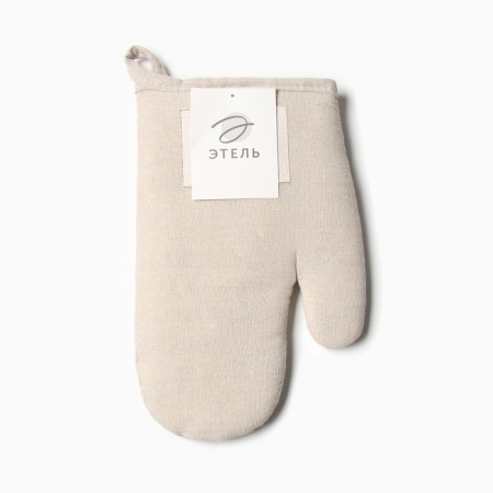 Ethel "Home" mittens, beige color, 26x16 cm, 50%HL, 50%flax-3