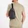 Male sling bag from textiles, gray color