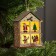 Christmas tree toy "House with windows", from batteries, glow warm white