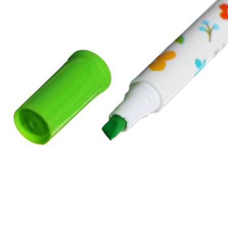A set of markers of textbooks, 6 colors, bilateral, mowing tip, flowers-3
