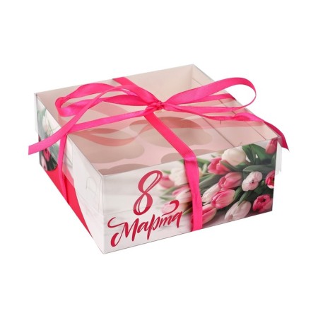 Capcake box "Tenderness", 16 x 16 x 7.5 cm