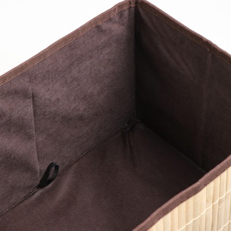Folding box for storage, 28x38 cm N 23 cm, bamboo, lining, fabric, mix-3
