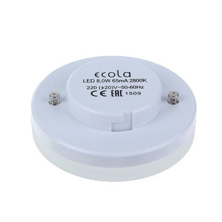 LED LED ECOLA, GX53, 8 W, 2800 K, 220 V, 27x75 mm, matte glass-2