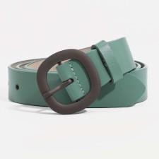 Women's belt, width 2.5 cm, screw, buckle metal, light green color