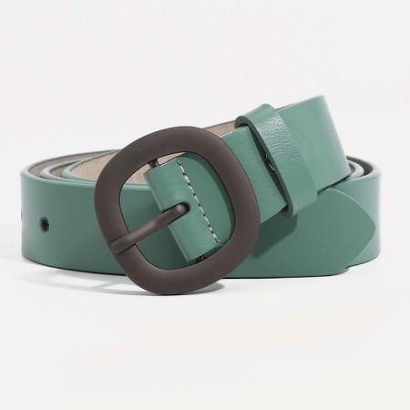 Women's belt, width 2.5 cm, screw, buckle metal, light green color